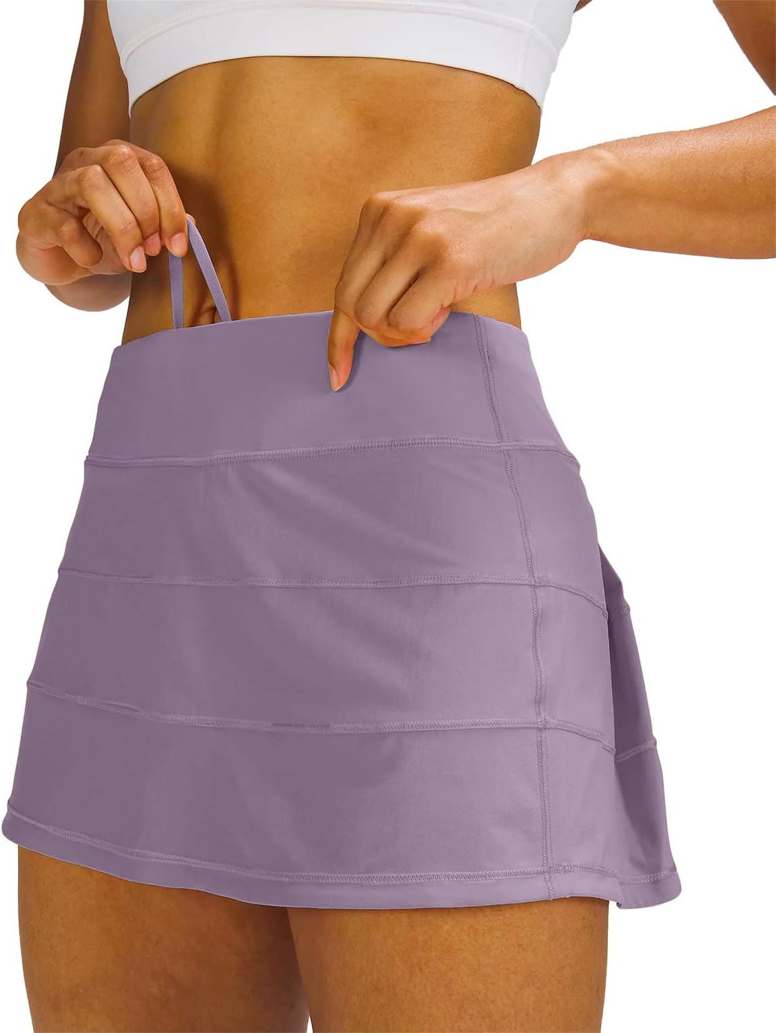 MEIVSO Women's Pleated Workout Tennis Skirts with Pockets Activewear Sports Skort Built-in Shorts