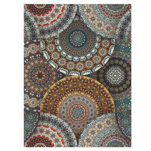 カラフルな曼荼羅4 木製パズル パズル 娯楽 知育玩具 ストレス軽減 減圧 ジグソーパズル 装飾 室内装飾 壁飾り 誕生日プレゼント 初心者向け 子供 大人 500 PCS