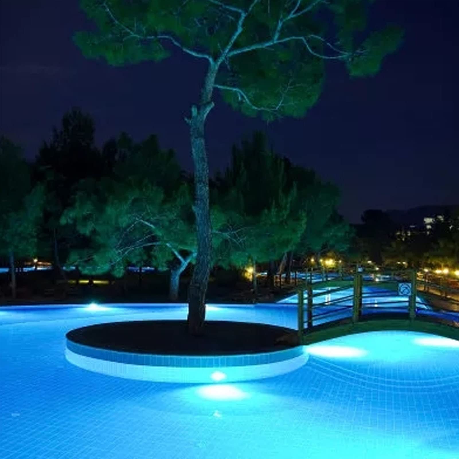 Aramox LED-Poolleuchte, ABS-PC, Unterwasser-LED-Licht, AC 12 V, 15 W, IP68, mit Wandmontageplatte, mit Epoxidharz Gefüllt, 50.000 Stunden, Weiße Poollampe für Schwimmbäder, Brunnen, Teich, Aquarium