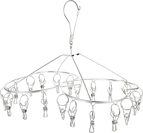 Miniatura 10 de LIFKOME Estante de ropa plegable para ropa de secado de ropa de los clips resistentes de acero inoxidable para uso doméstico