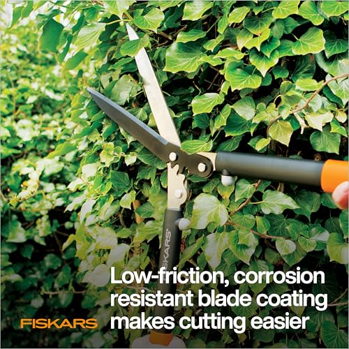 Image of Fiskars PowerGear Hedge Shears - 23 inch Stainless Steel Blades - Plant Cutting Scissors with Sharp Precision-Ground Steel Blade