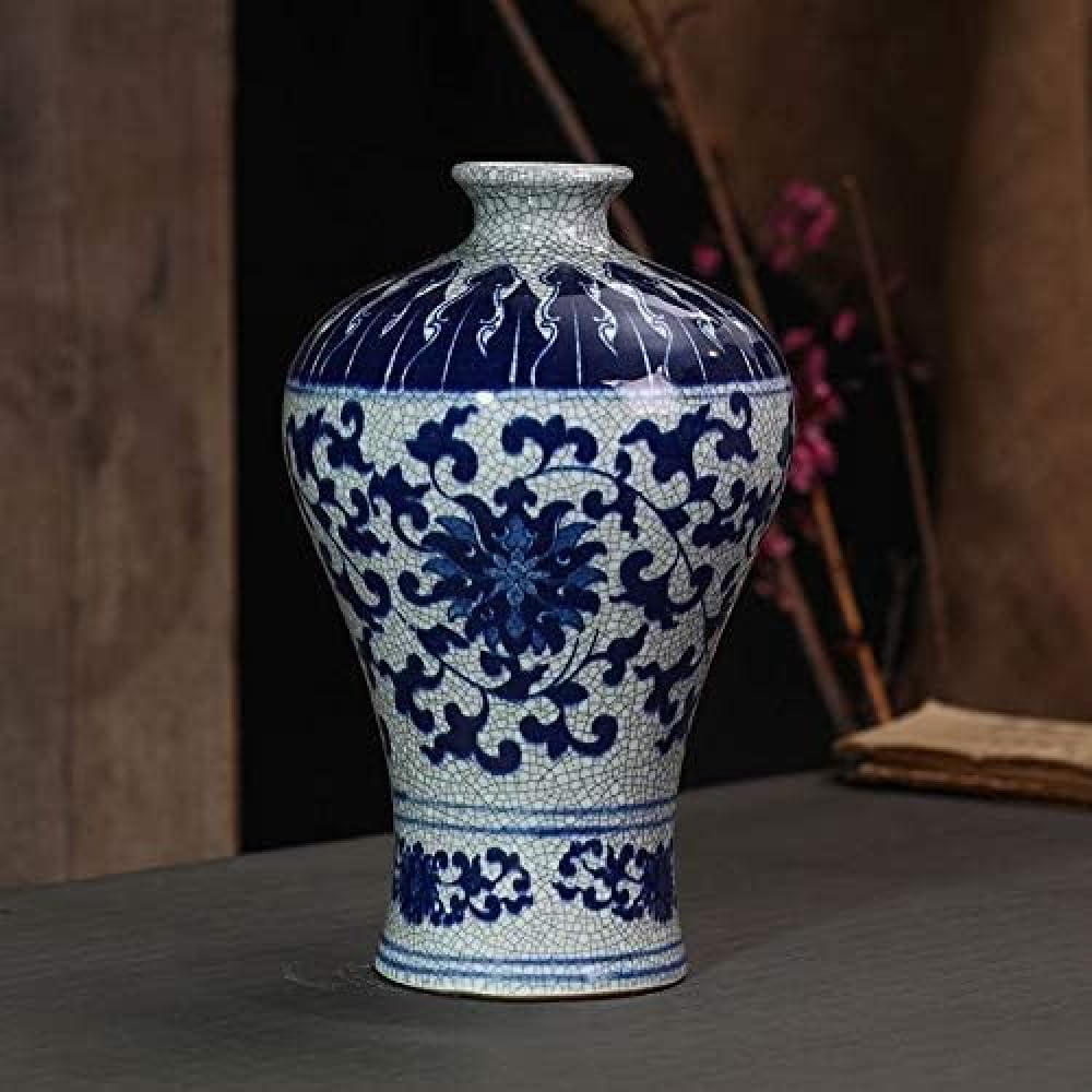 青と白の花模様 陶器の花瓶 深川製磁 青と白の花柄陶器花瓶 - メルカリ