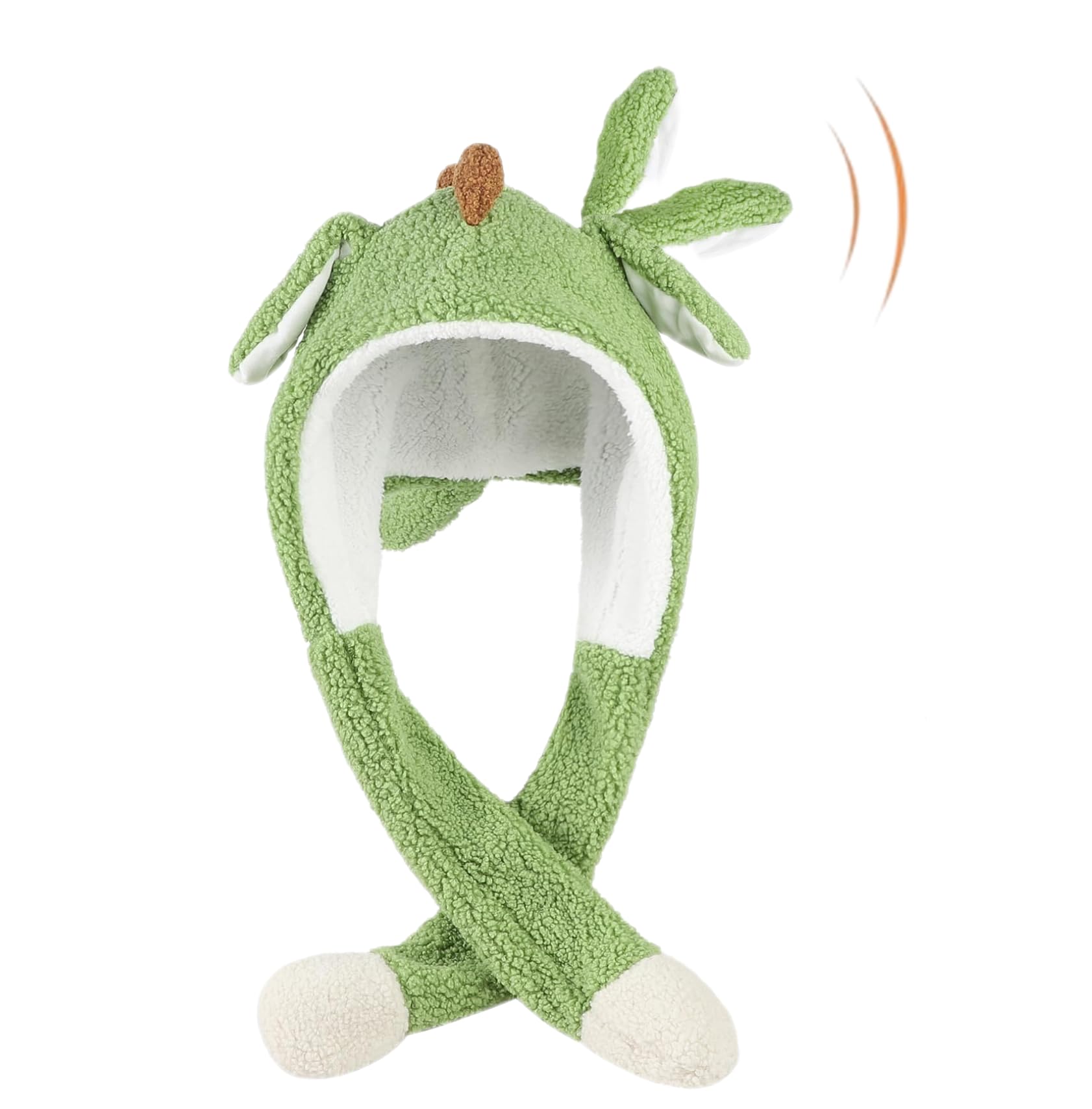 JNGUOSICN Dinosaur Ear Moving Jumping Hat Dino Cut Animal Flap Cap Plush Dinosaur Hats with Moving Ears Pressing Pop Up Ears Plush Hat Party Holiday Halloween Dressup Cosplay Costume