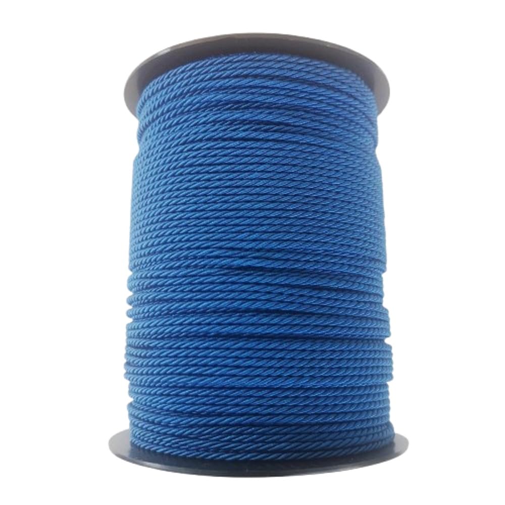 Roll of 100 m Diameter 2 mm - Braided Cord Made in Italy - Cord, Rope, Decorative Trimming, Rope Ribbon for Creative DIY (Saffiro 35)