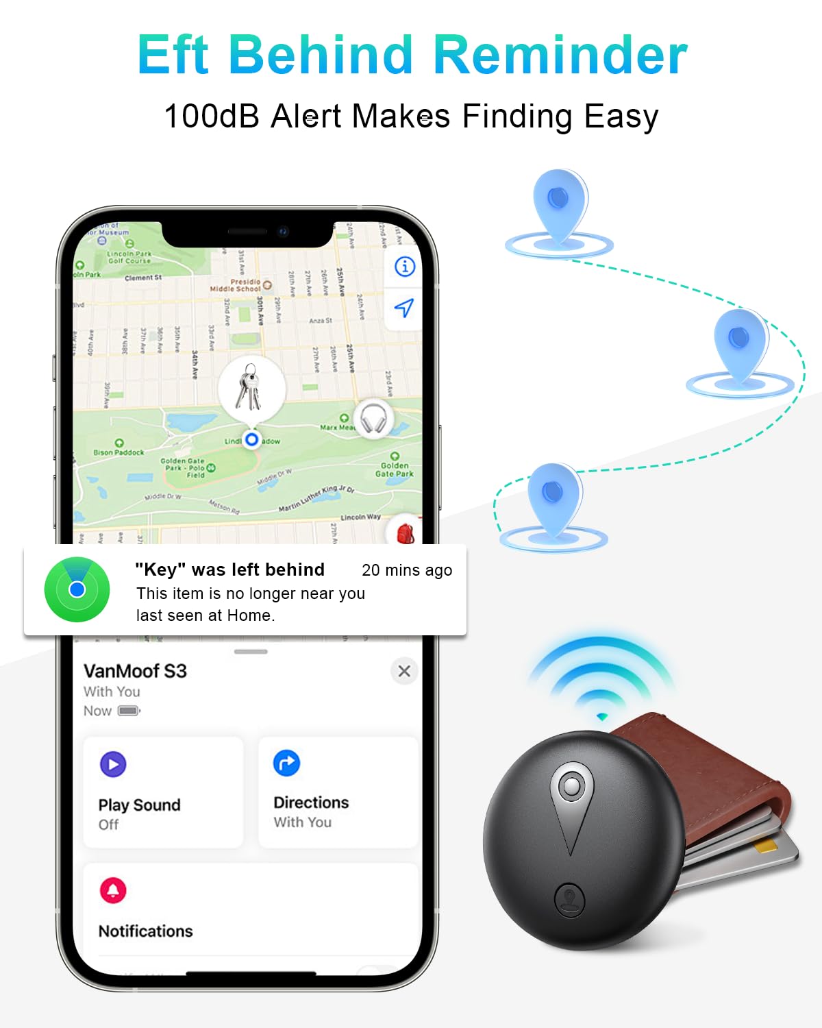 GPS Tracker Auto ohne ABO - Mini Auto Tracker & GPS, Vielseitiges GPS für Au-to, Motorrad, Fahrräder, Gepäck & Haustiere, iOS App, Wasserdicht