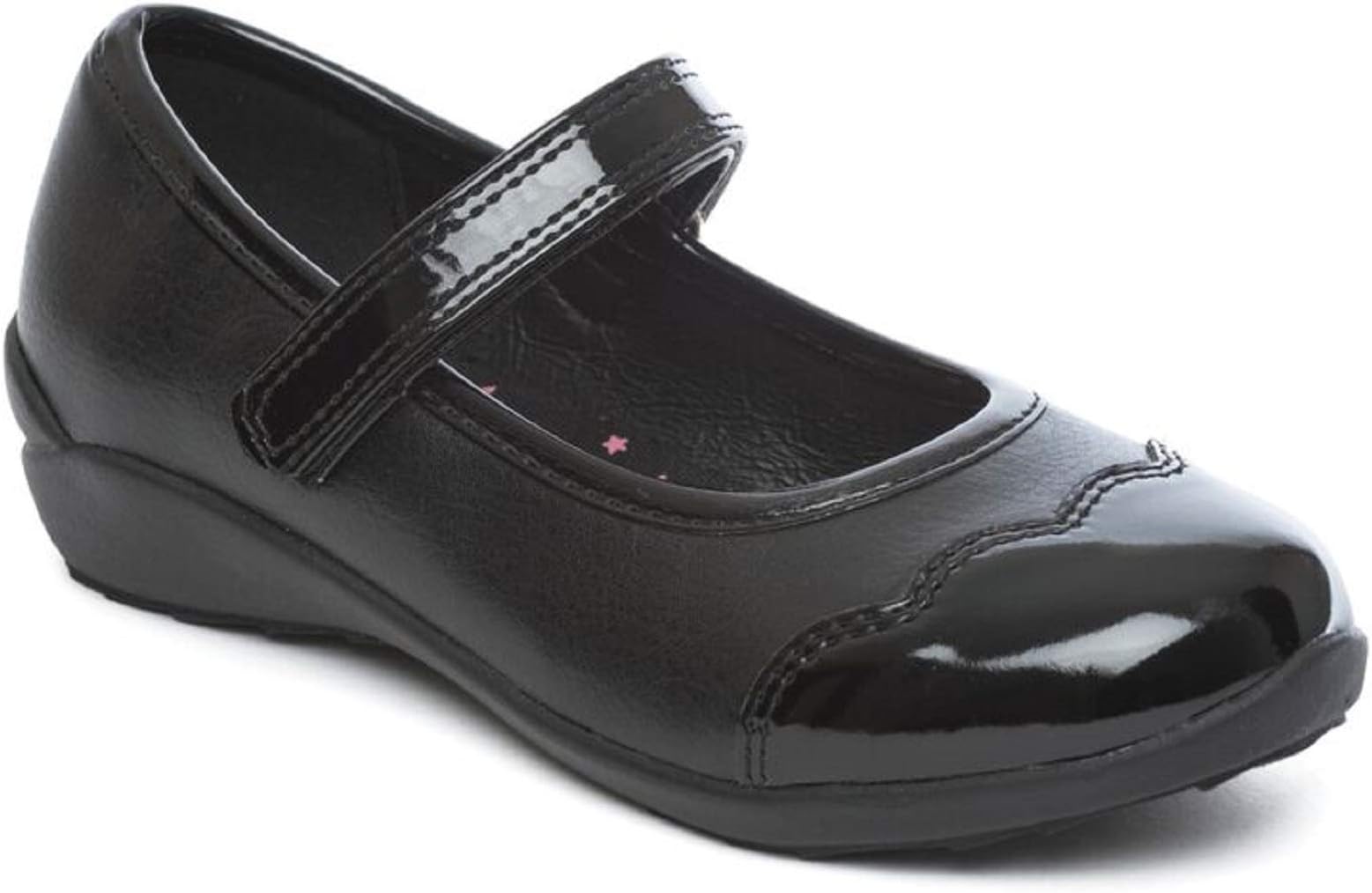 Girls T Bar/Brogues/Loafer/Mary Jane Patent Memory Foam Insole School Shoes Size Infant 5 6 7 8 9 10 11 12 13 & Junior 1 2 3 4 5 Buckle Closure/Touch Fasten and Slip On