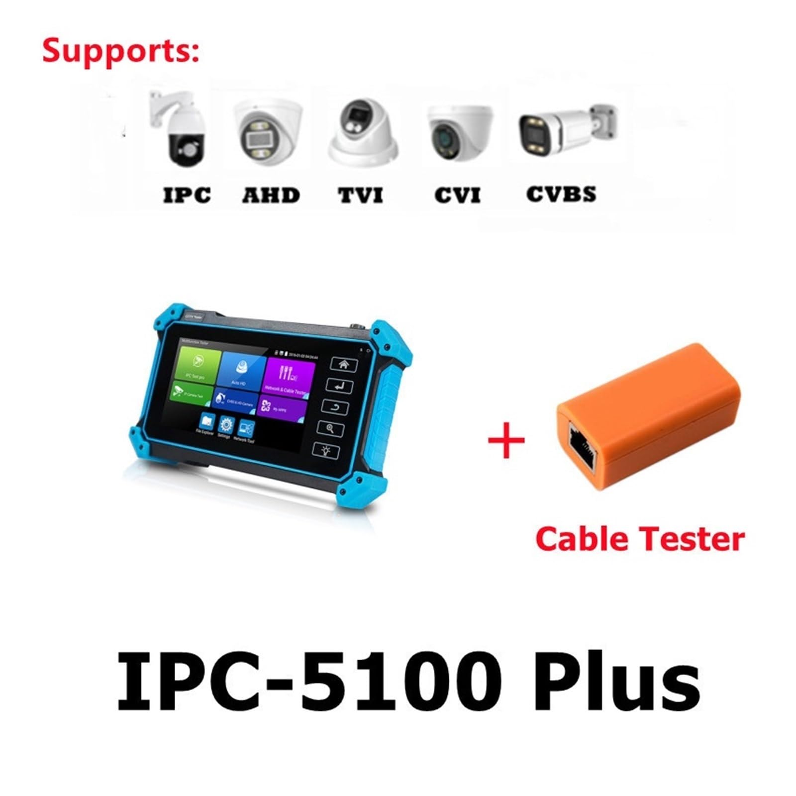 Tester CCTV IPC IPC-5200C Plus 8MP AHD CVI TVI SDI Tester For Telecamere Tester For Telecamere IP Da 12MP Tester For Cavi VGA Touch Screen Da 5.4 "(IPC-5100 Plus)