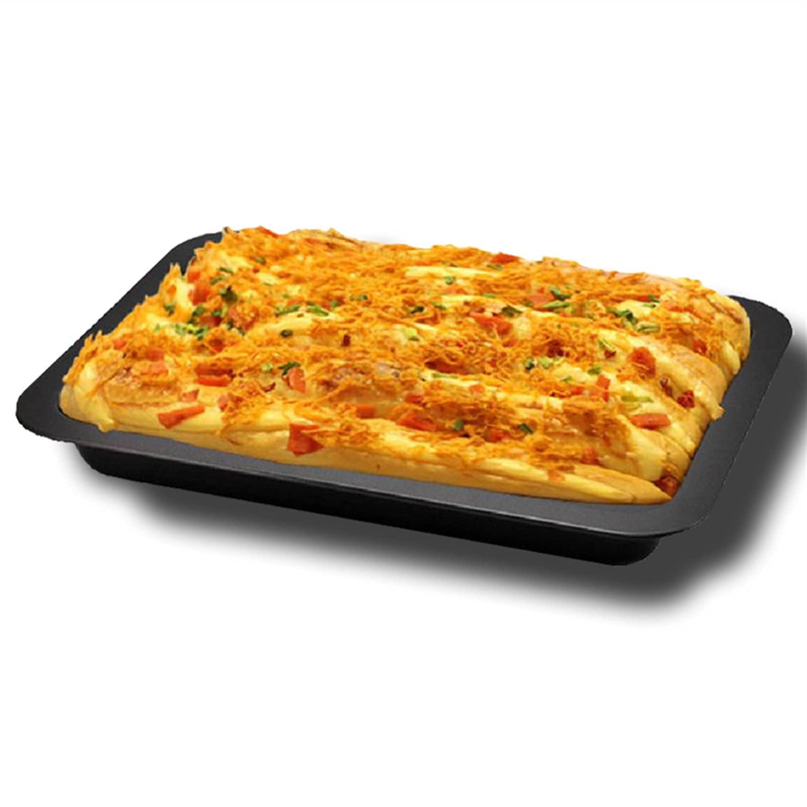 ACiyD Rechteckiges Edelstahl-Antihaft-Brotkuchenofen-Backblech-Küchenhelfer-Backblech-Set (Color : Black L) (Black S)