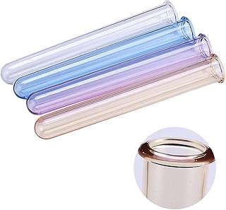 Mikikit Colorful Test Tubes 4pcs Lab Test Racks Craft Test Round Bottom Test Party Test Tubes Test for Wine Making Clear Test Tubes Test Bottle Cocktail Transparent Test Tubes