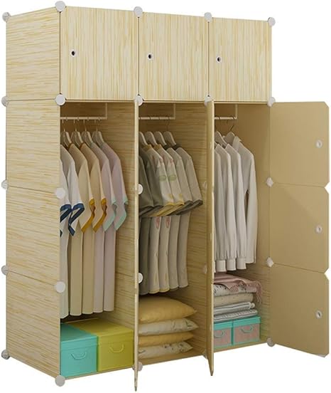 Amazon コンビネーションワードローブ壁掛け収納シングルコートシンプルワードローブコンビネーションプラスチックユニバーシティダストカバー無地メンズ スチールフレーム サイズ A B ワードローブ オンライン通販