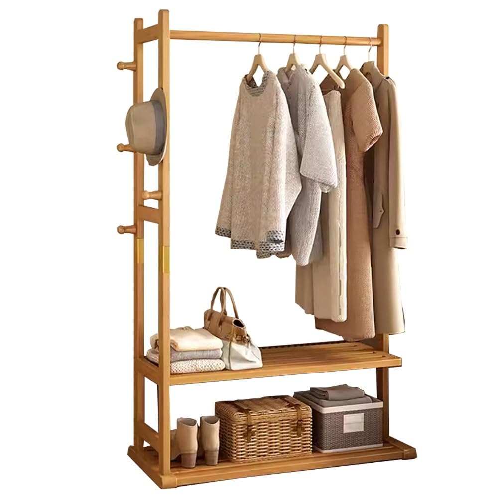 FGXHHS Industrial Coat Rack with Shoe Storage, Sturdy Entryway Organizer for Hallway Bedroom Office