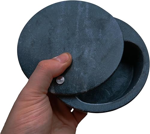 Miniatura 8 de Kerixi Bodega de sal de mármol y caja de almacenamiento con dos compartimentos, caja de sal con tapa giratoria para almacenar especias (blanco)