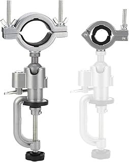 360 Degree Table Bench Clamp Vise Drill Rack Support Electric Drill Stand Grinder Holder Bracket For Electric Drill, Grinder, Rotary Tool for Woodworking Metalworking (with Replaceable Clamping )