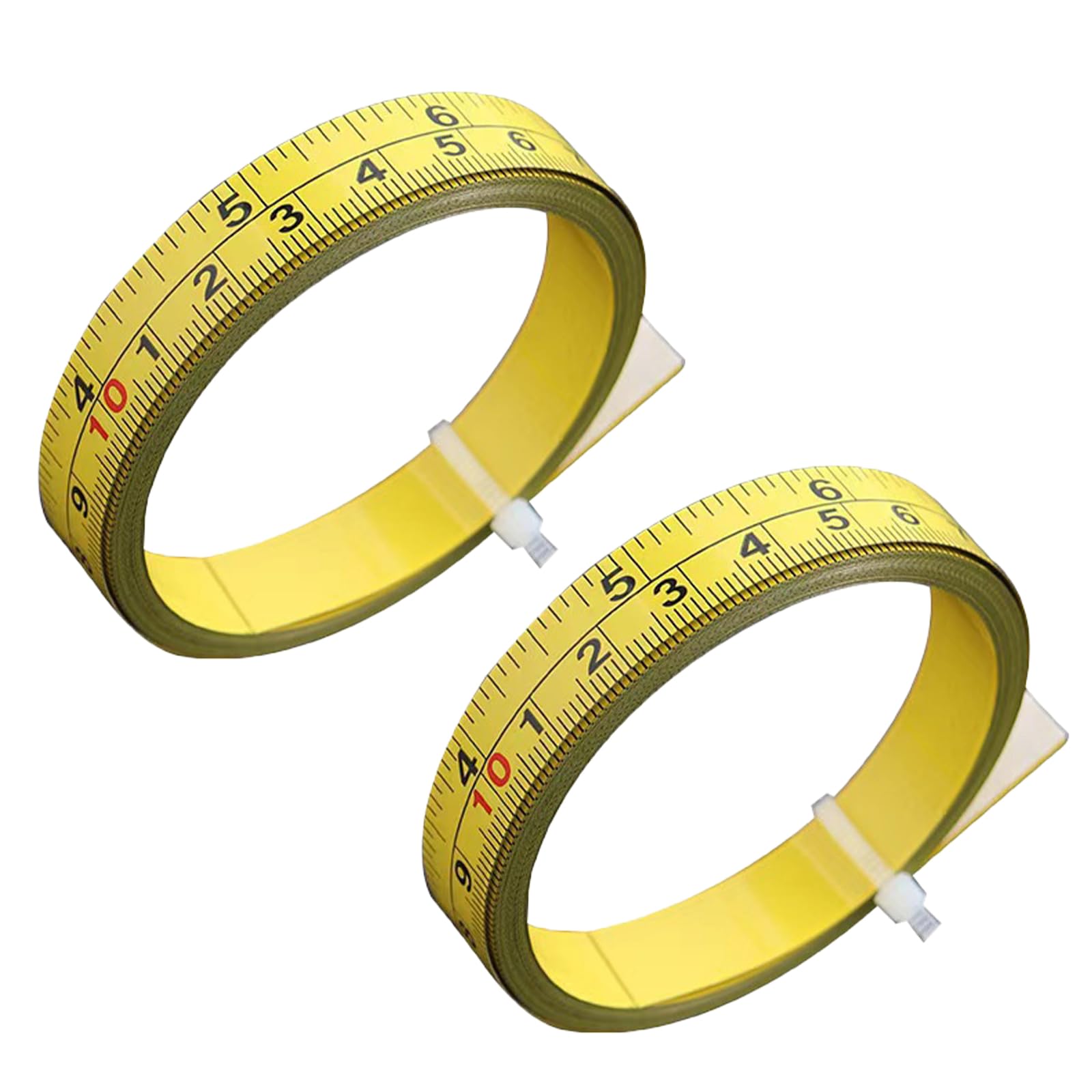 2 paquetes de cinta métrica adhesiva, cinta métrica amarilla doble métrica e imperial, cinta métrica adhesiva para carpintería, dibujo, manualidades, lectura de izquierda a derecha