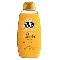 Neutro Roberts Olio Doccia con Puro Olio di Glicerina e Olio d’Argan, Formula Nutriente per una Pelle Nutrita e Sana, Deterge Senza Ungere, Flacone da 250 ml