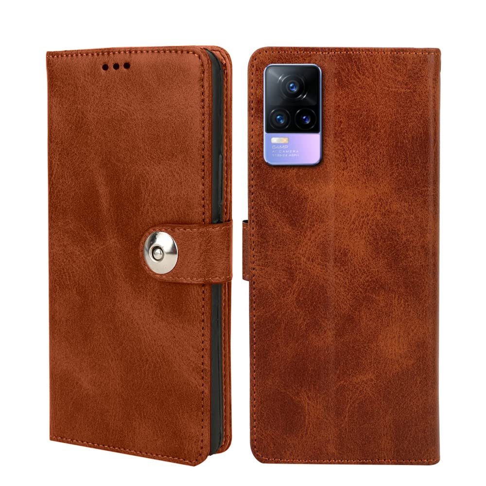Winkel Premium Vegan Leather Magnetic Loop Flip Mobile Cover Case|Kickstand & Card Holder|360 Degree Grip Protection| Wallet Type with Magnetic Closure for Vivo Y73-(Brown Color) (B09VHZQFGX) Amazon Price History, Amazon Price Tracker