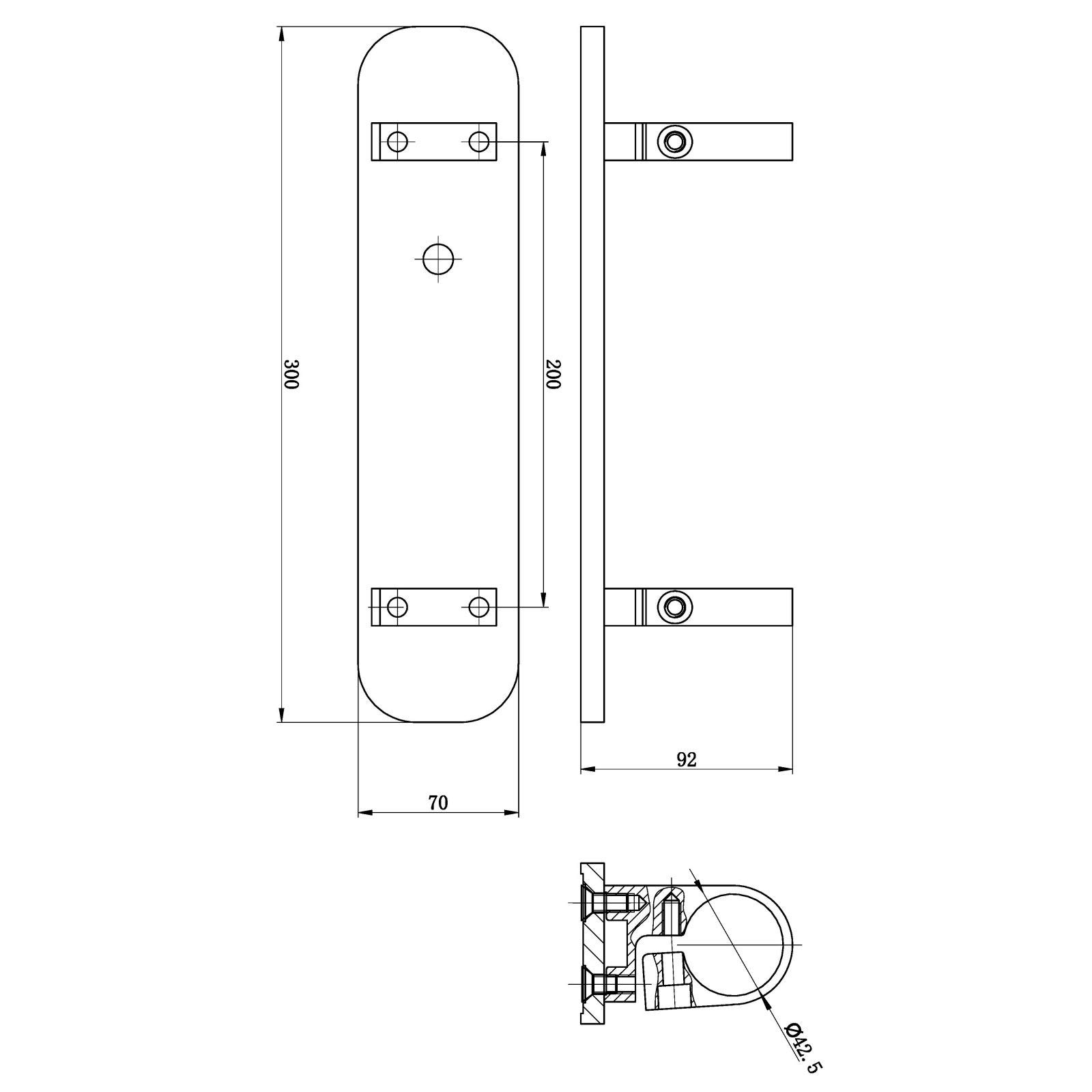 Edelstahl Wandanker Rohrhalter Wandhalter Pfostenhalter für Rohr Ø 42,4 mm