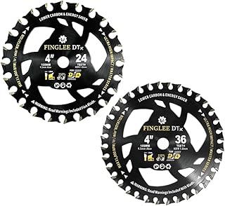 Finlee DT (3/8" Arbor) Circular Saw Blades 24T&36T, Carbide Tipped Teeth, Durable TCT Saw Blades for Cutting Wood, Plastic and Composite Materials (4" 24T+36T)