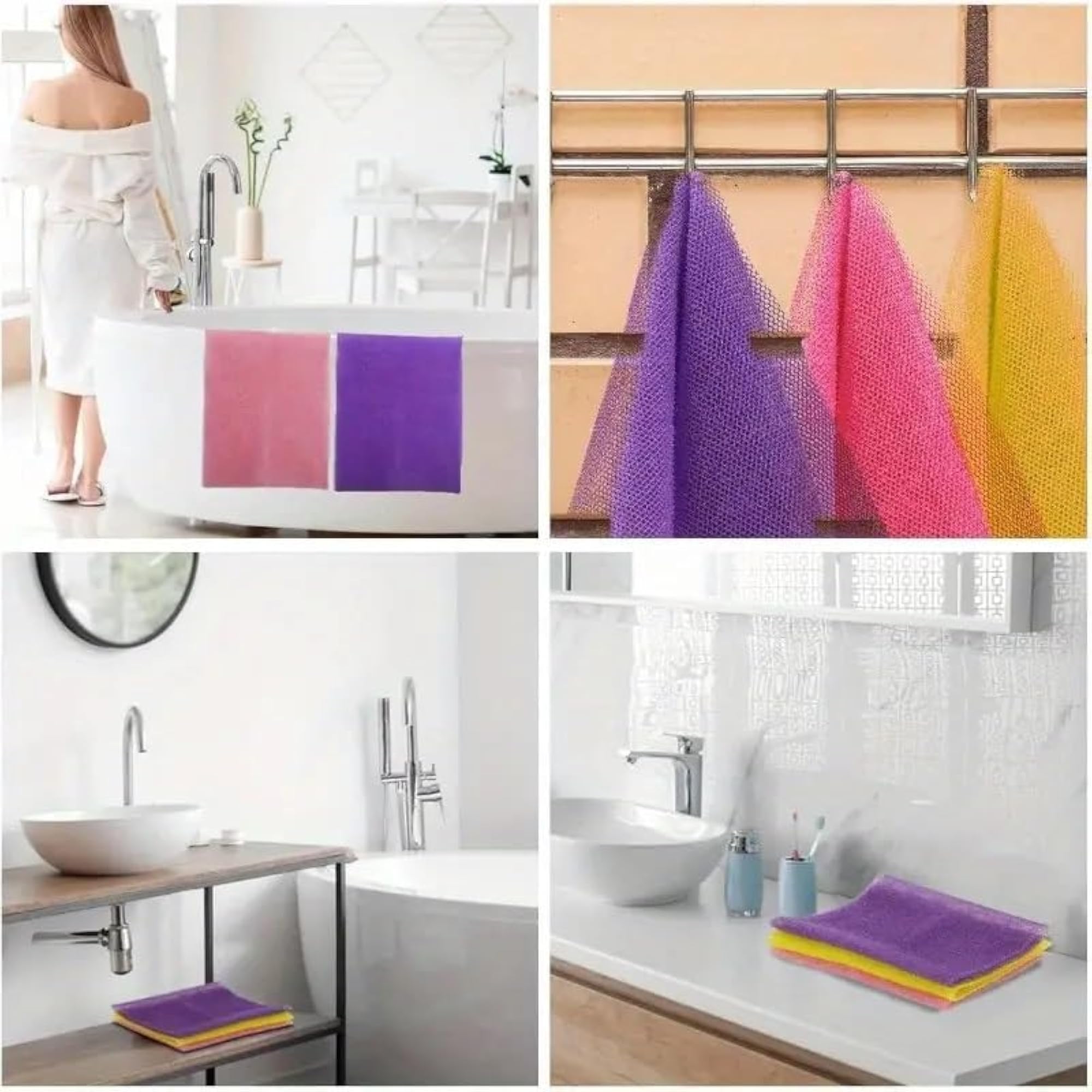 Exfoliating Net Sponge for Bath, Deep Cleansing Scrubber