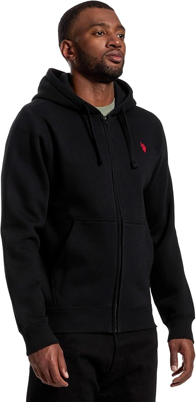 U.S. POLO ASSN., Men's, Long Sleeve Full Zip Hoodie, Black 1, Large image 2