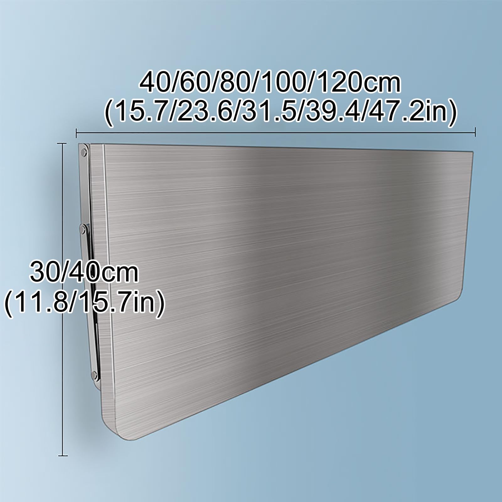 Klappbarer Wandtisch, Wandklapptisch Aus Rostfreier Stahl,Wandklapptisch Wand Montierter Klapptisch Schwimmender Schreibtisch Esstisch Küchentisch Buffettisch (Size : 120 * 40cm(47 * 16in))