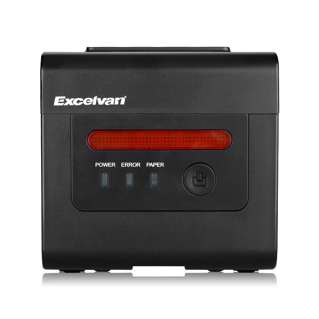 EXCELVAN HOP-H801- Impresora térmica de Recibos y Tickets (Interfaz USB, 80mm, 300mm/sec, Compatible con Andriod, iOS, Windows y Linux), Negro