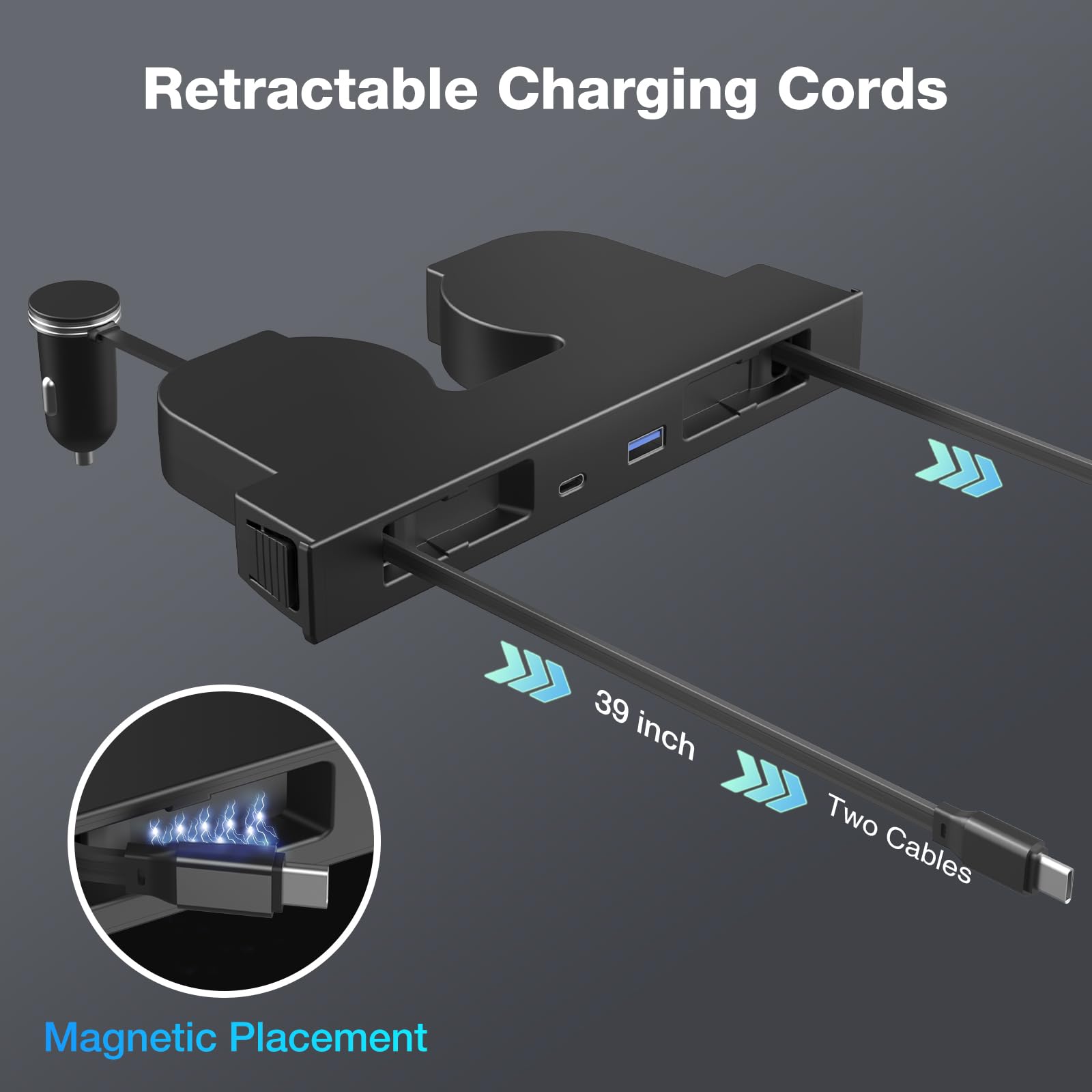 Consola Central retráctil USB Hub para Tesla Model 3 Highland/Model Y Juniper, Accesorios THELIFELICIOUS Model 3, Cargador de teléfono de Coche, estación de Carga rápida