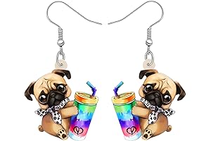 Acrylic Pug Dog Earrings: Pawdorable Puppy Charm Jewelry