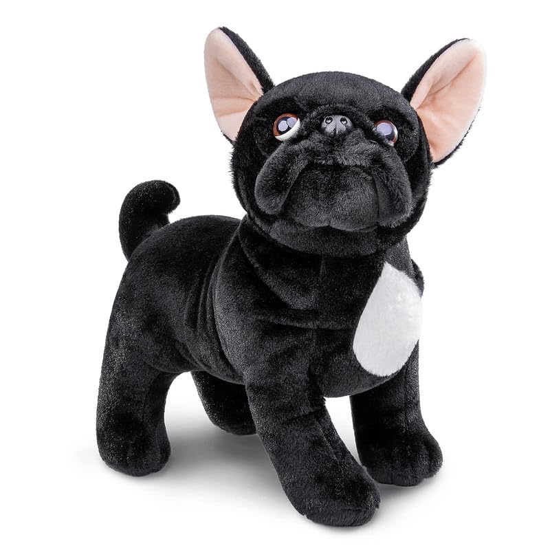 PuffPurrs Black Bulldog Plush Toy - Realistic 13" Standing Black Bulldog Dog Stuffed Animal, Cute Dog Puppy Plushie Toy, Unique Plush Gift Collection for Kids โ image 1