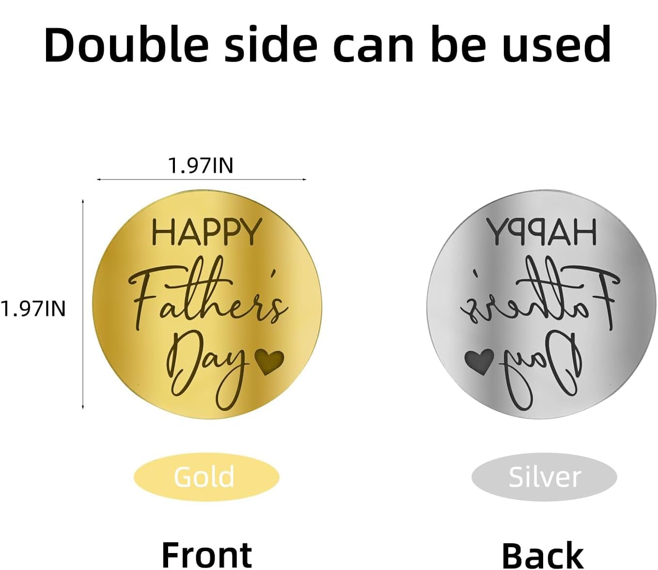 Lot de 12 décorations rondes en acrylique pour cupcakes et gâteaux « Happy Fathers Day », pour la fête des pères, la fête des pères et les desserts