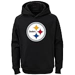 Outerstuff NFL Kids Youth 8-20 Official Team Color Polyester Performance Football Primary Logo Pullover Sweatshirt Hoodie - Pittsburgh Steelers Black - X-Large 18-20