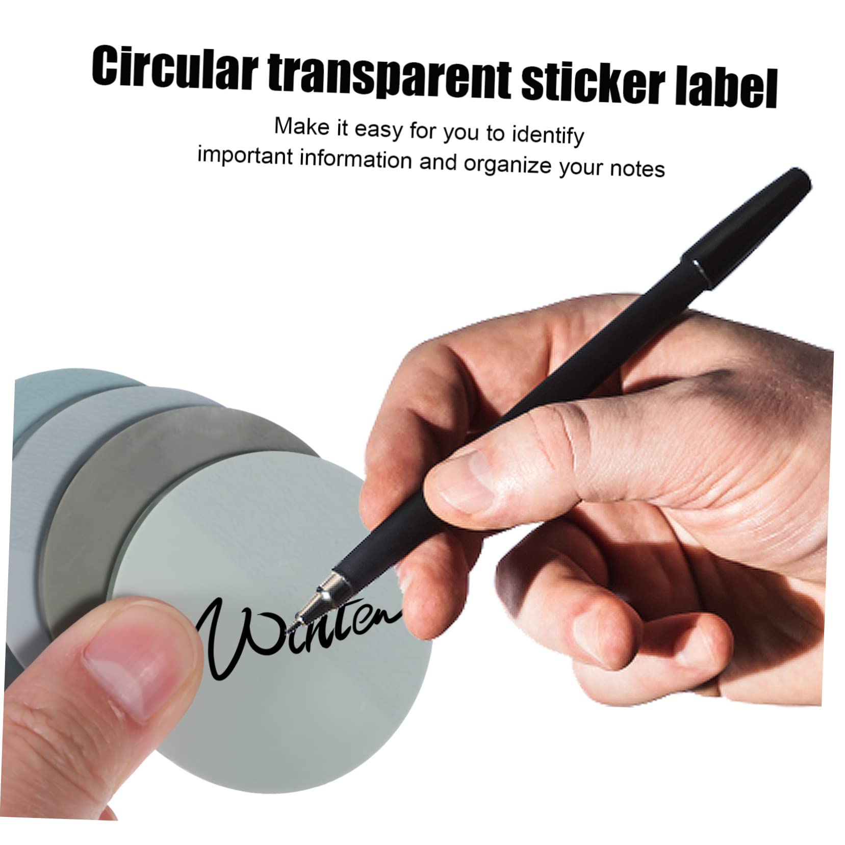 Notas Adhesivas Transparentes Redondas Pet, 1200 Hojas Reposicionables