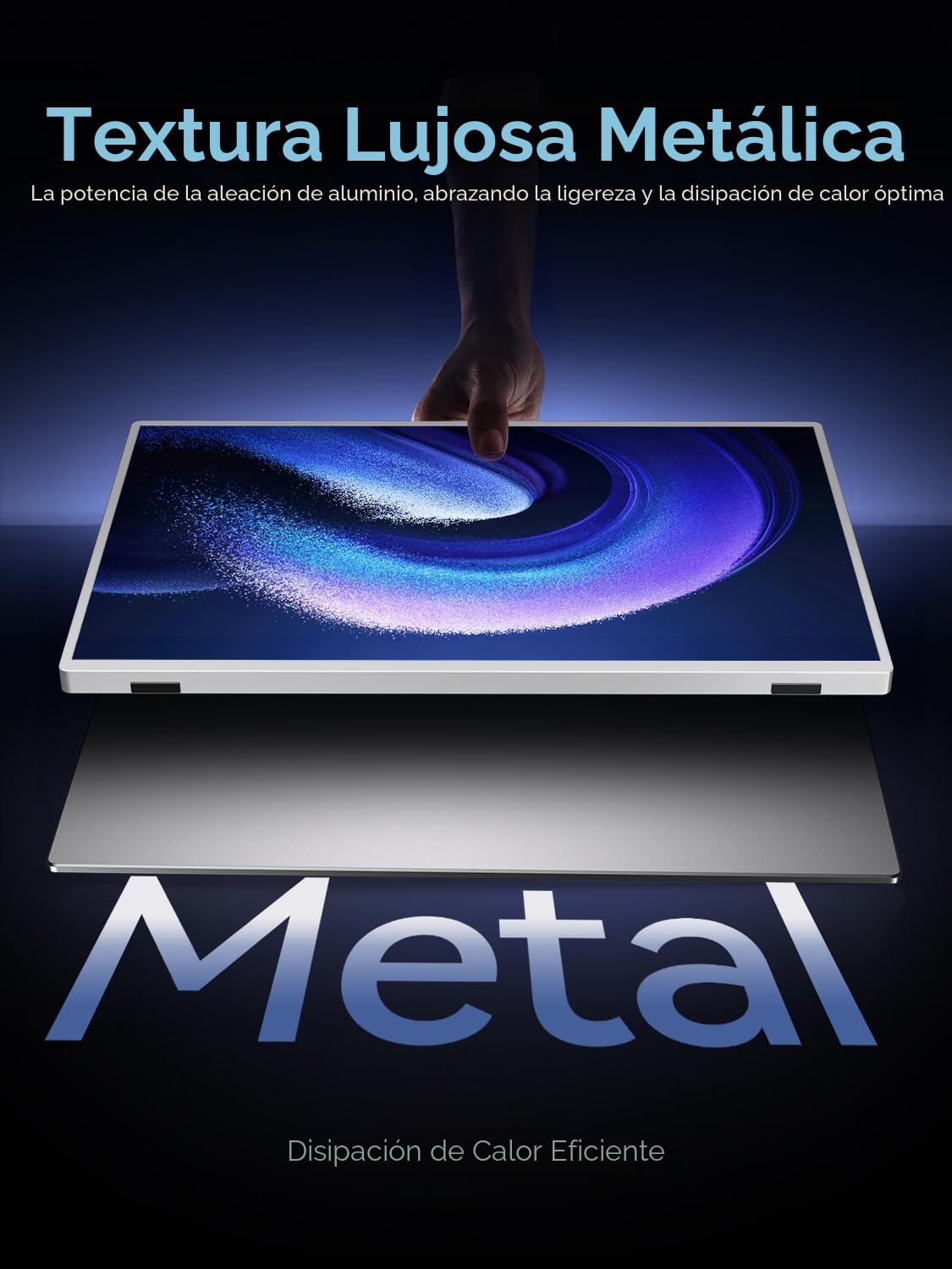UPERFECT 16" 120Hz Monitor Portátil con Smart Cover, 106%sRGB 1080P 16:10 Gaming Monitor Ultra Delgado Metal,Protección Ocular-Segunda Pantalla Externa para Laptop/PC/Consolas de Juegos, Soporte VESA