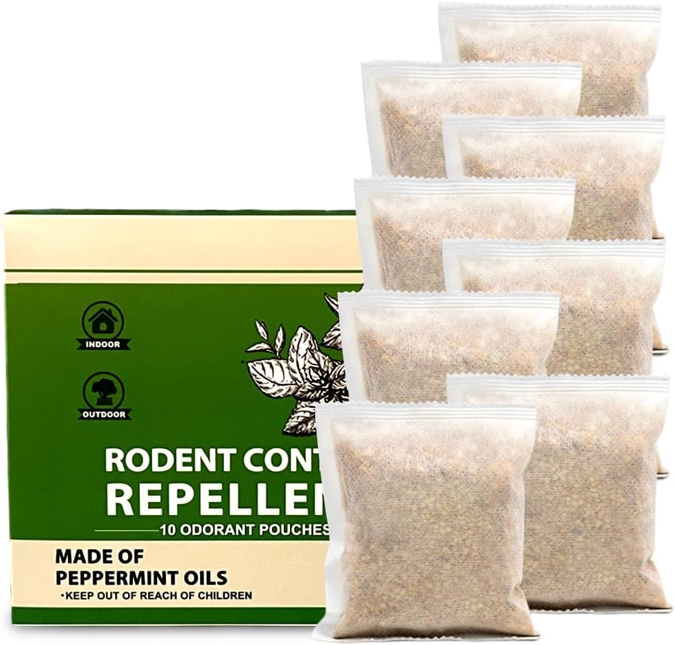 Mouse Repellent Pouches, Mice Repellent Indoor, Rat Repellent for House, Extra-Strength Peppermint...