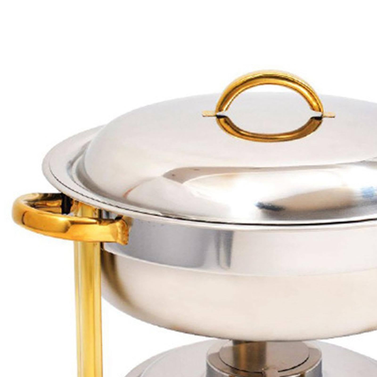 Set di pentole calde a buffet, piastra calda per catering rotonda da 4.5 litri in confezione da 2 con vassoio per l'acqua Set di pentole calde per buffet per catering, adatto per ristoranti, hotel.,B