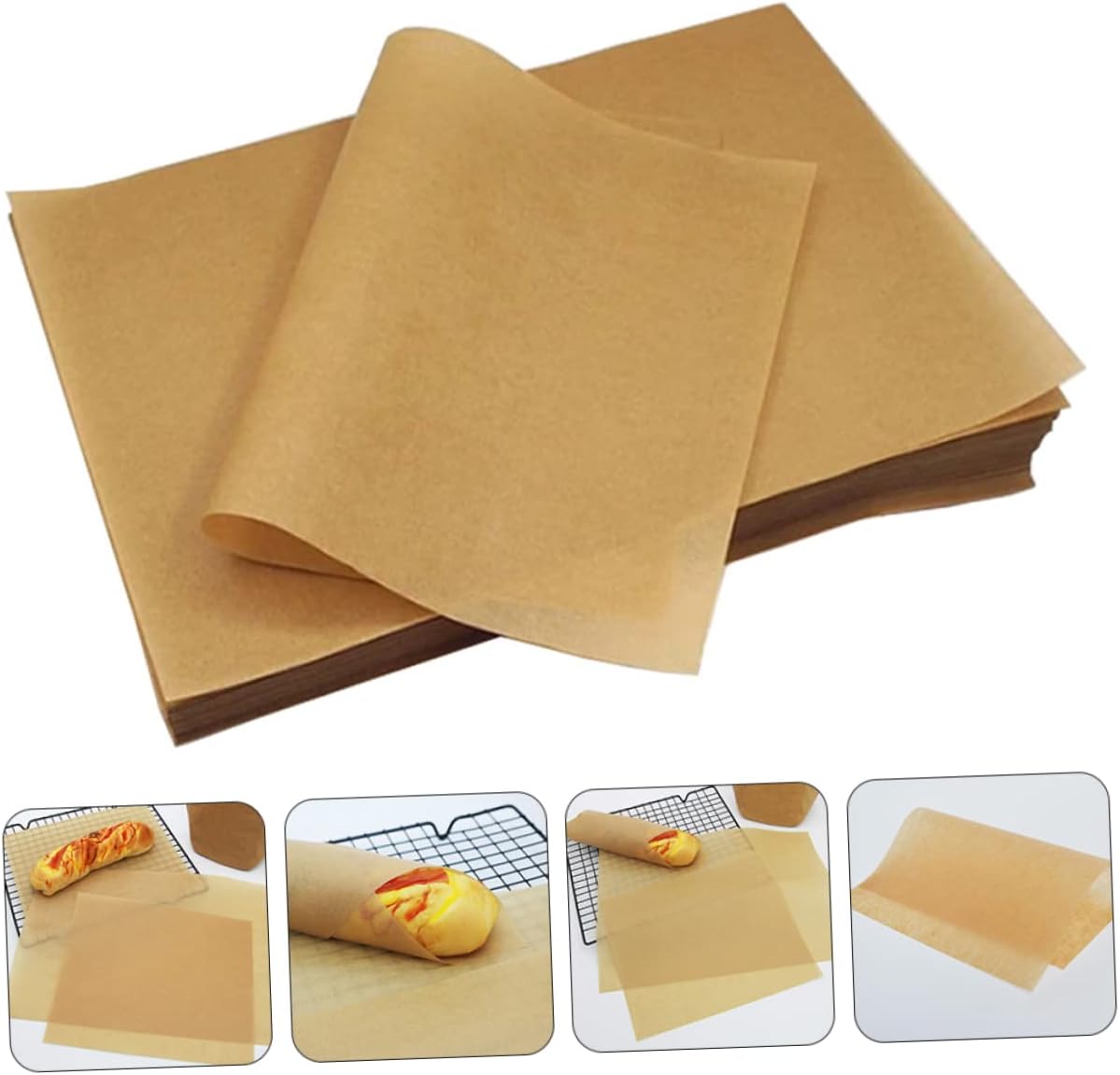 100pcs Food Grade Baking Paper 30x40cm Non-stick Waterproof Kitchen Cooking Sheets Perfect for Breads Pastries Biscuits