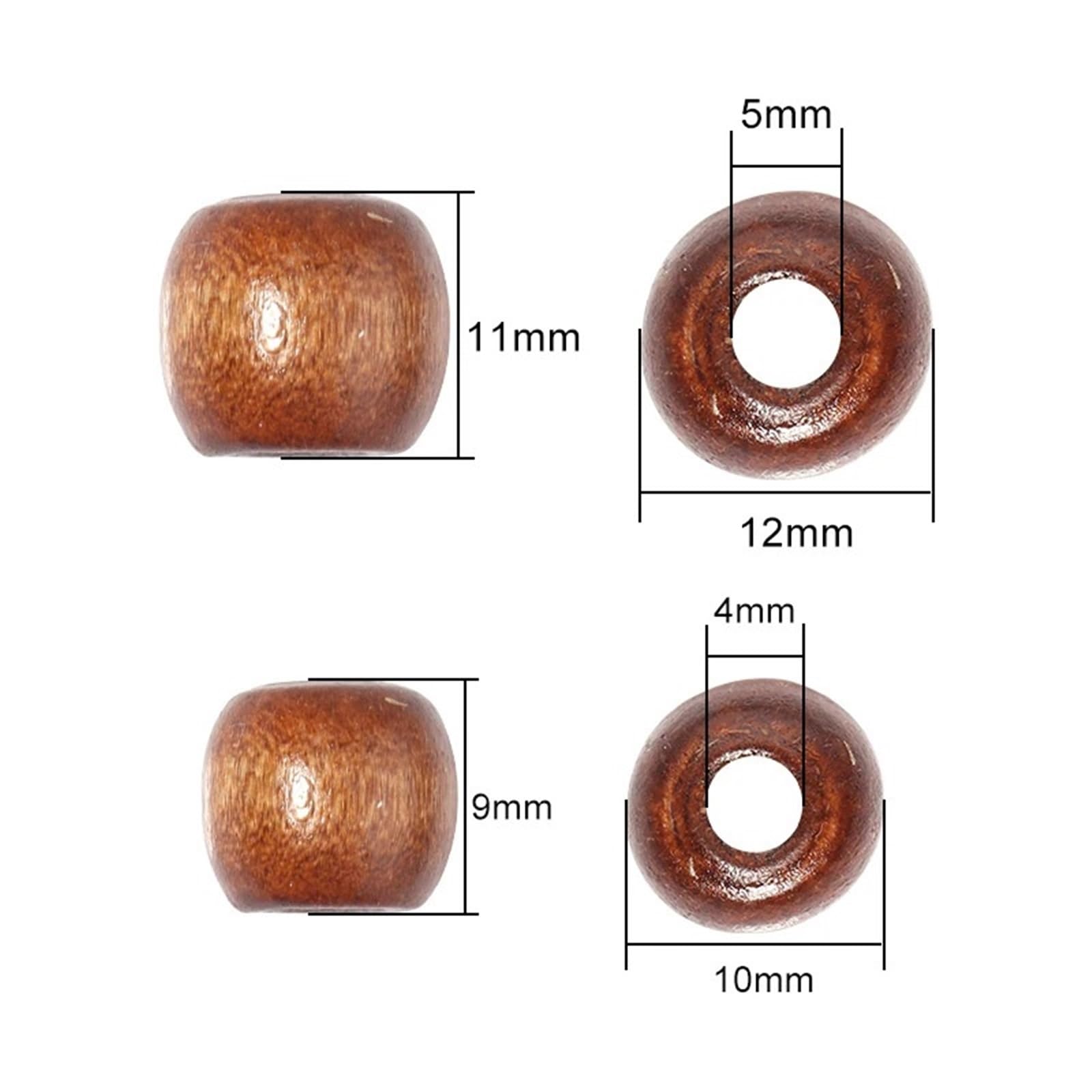 100 cuentas de madera natural for hacer joyas, con agujeros grandes, accesorios for el cabello para Decoraciones Macrame
