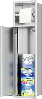 Neodrain Recessed Toilet Paper Holder, in Wall Toilet Paper Holder, 304 Stainless Steel Tissue Paper Holder with Dispense and Storage for Bathroom, Burshed