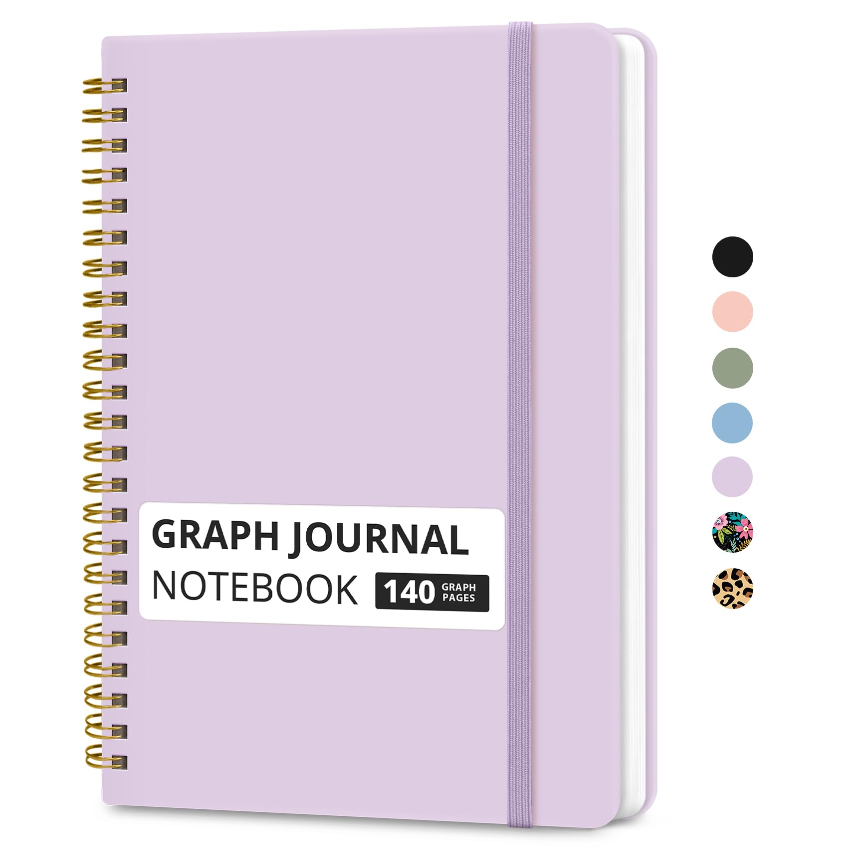 Taja Graph Spiral Notebook for Work, 5.7"x7.9" Squared Graph Paper Notebook
