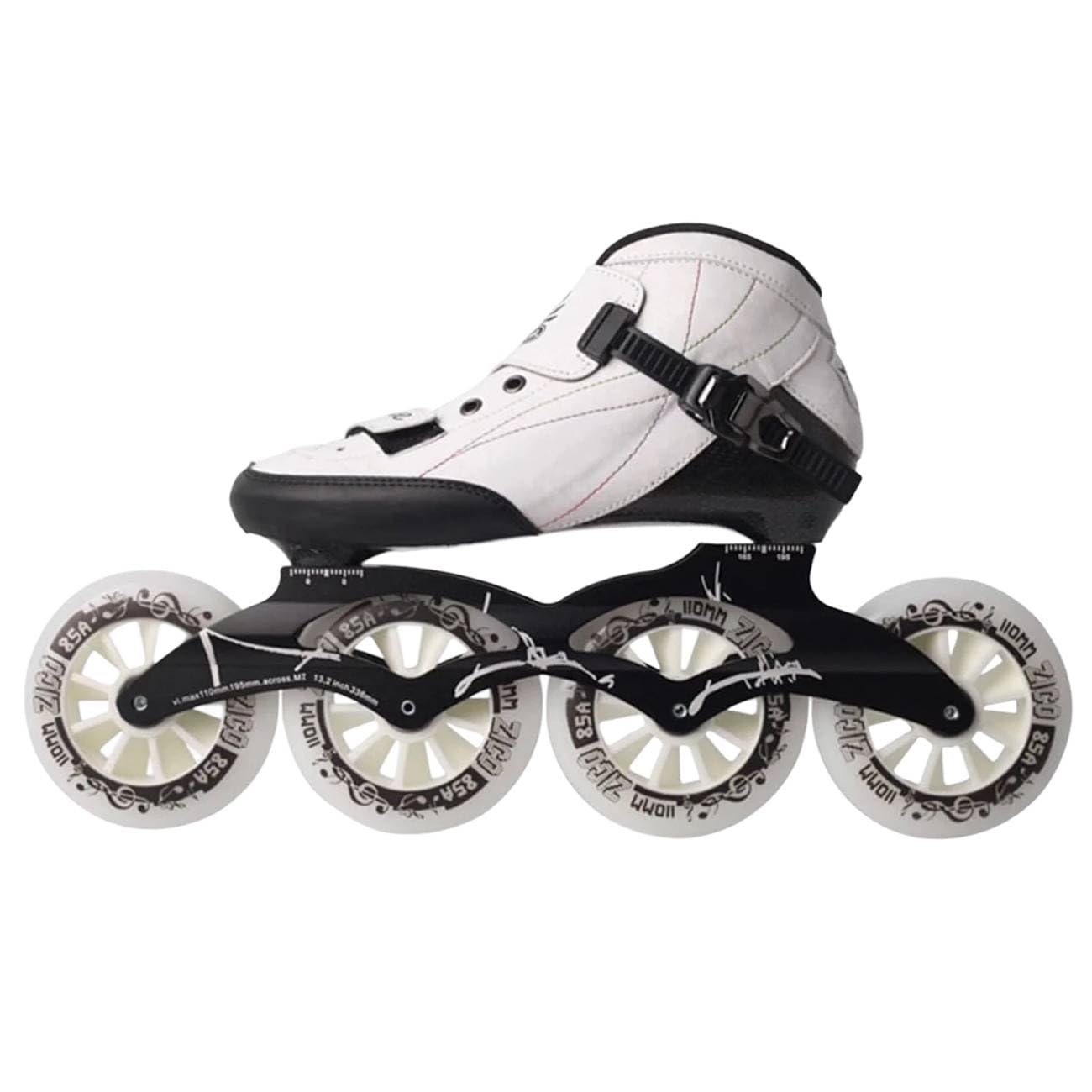 Patin A Roulette Alignées Ajustables pour Femmes Et Hommes Chaussures À roulettes De Fitness Roller Femme pour Adultes Unisexe White,45
