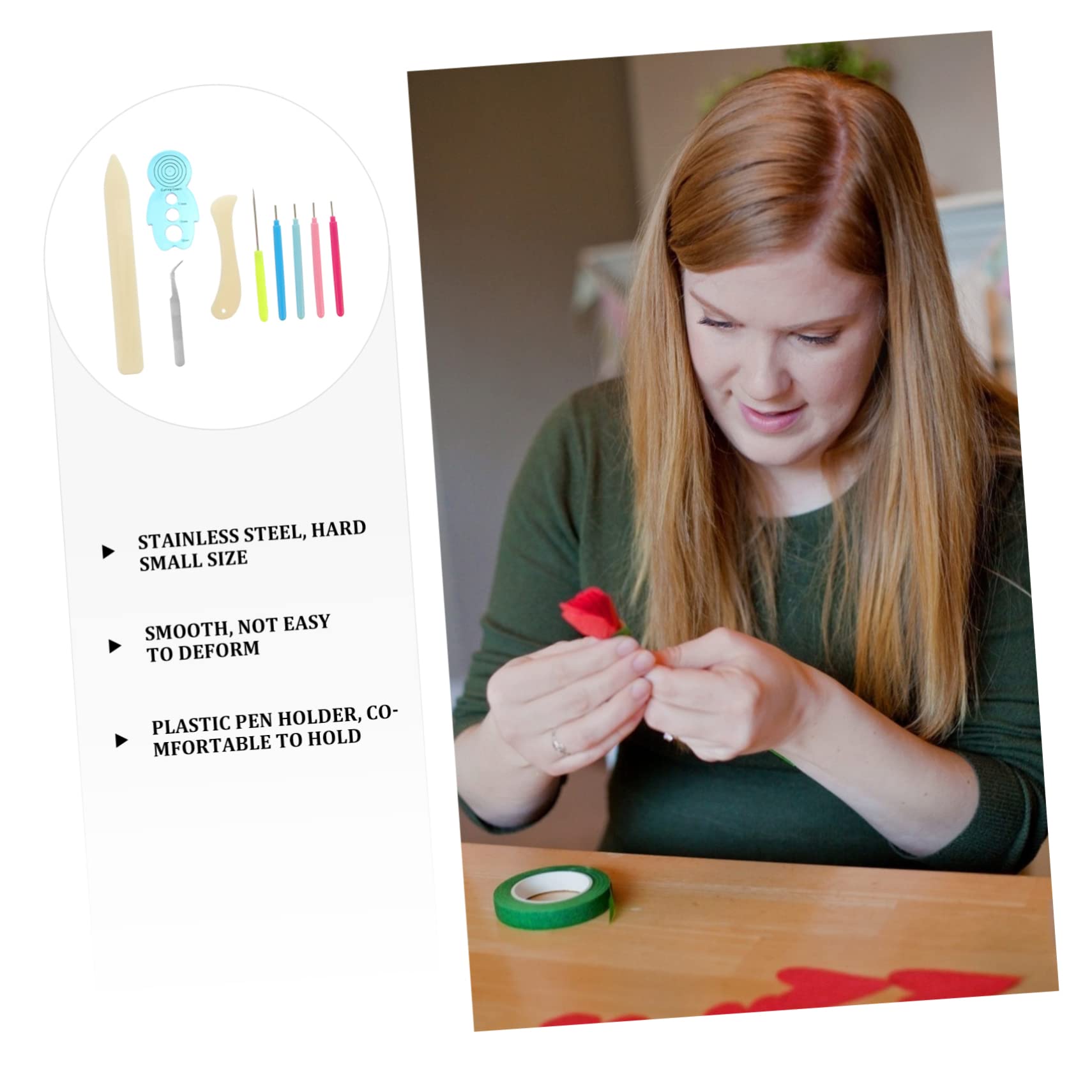 CIMAXIC Complete Quilling Kit 9pcs Paper Quilling Tools Curling Needle Pen Random Color