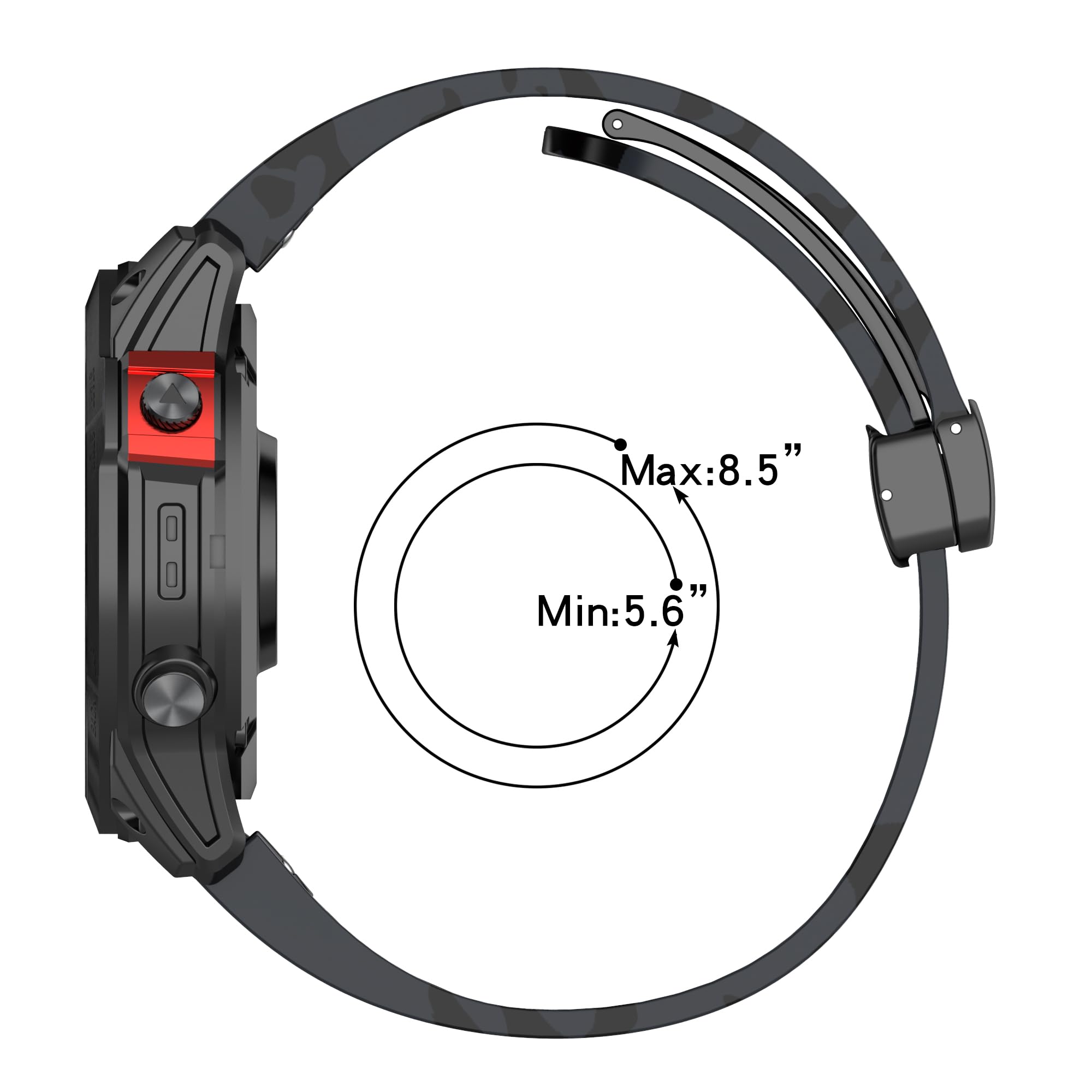 Compatibile con Garmin Fenix 7 Band 22 mm Camouflag facile da montare cinturino di ricambio in silicone per 5/Fenix 5 Plus/Fenix 6/Fenix 6 Pro/Forerunner 935/Forerunner 945/Approach S60/Quatix