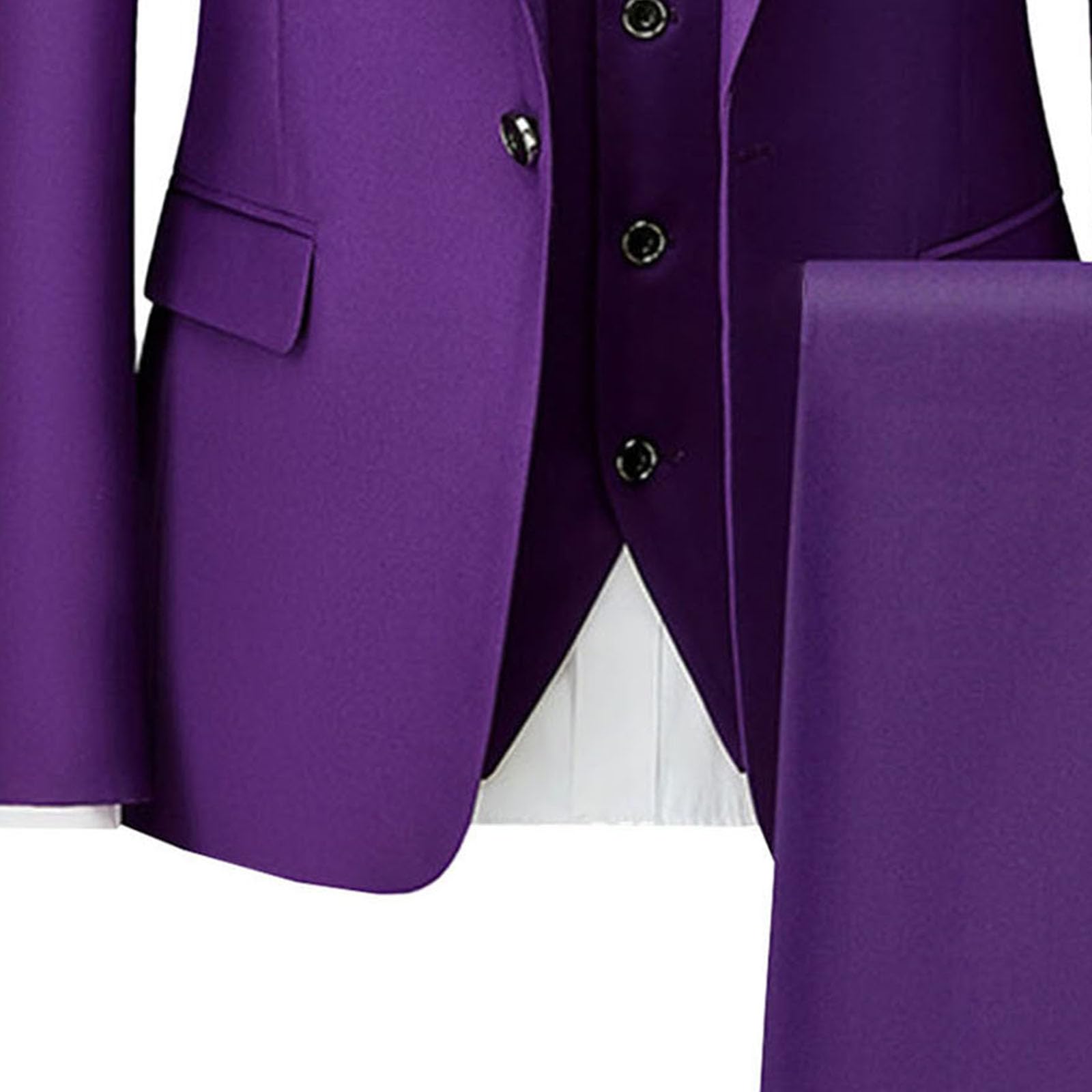 Uomo 3 pezzi Set Vestito Colore Solido Abito Business Giacca con Pantaloni Set Abito da Sfera Festa di Nozze per gli Uomini