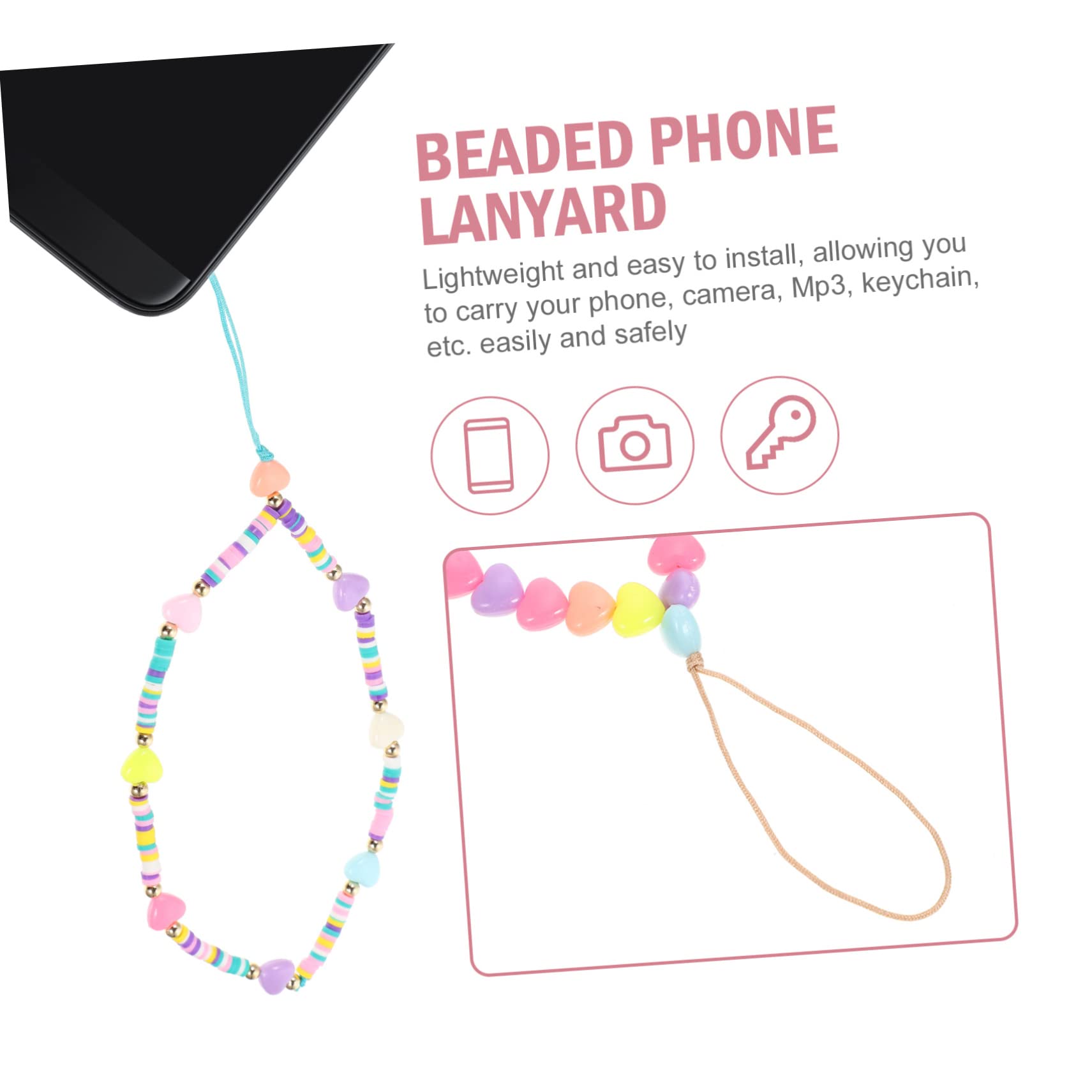 Gatuida 4 Piezas Cadena De Teléfono Móvil Cordón De Muñeca Para Llaves Encanto Del Teléfono Cordón De Llave Colgante De Teléfono Correa Colgante De Teléfono De Teléfono Con