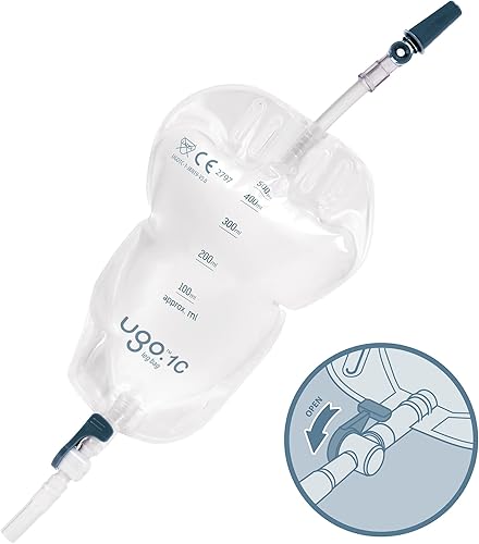 Miniatura 2 de Ugo - 10 bolsas de drenaje de orina, bolsas de catéter, grifo en T o grifo de palanca con respaldo de tela suave y un diseño natural en forma de