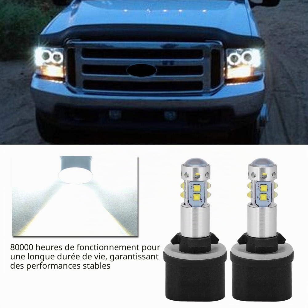 EBTOOLS pour 885 50w Bulbs LED Ampoules LED de Voiture, 880 899 6000K Blanc 50W Ampoules de Phare à LED