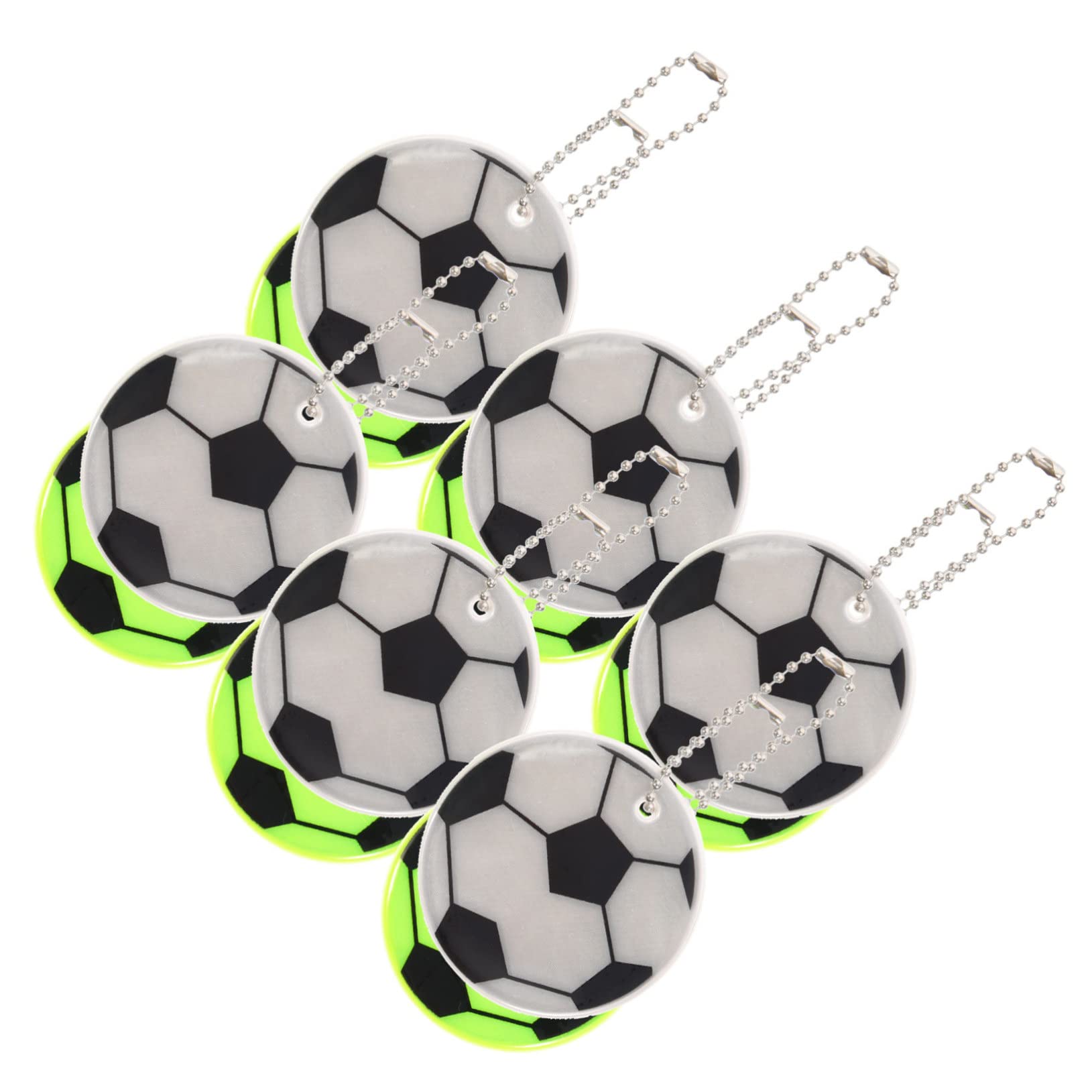 INOOMP Fußball reflektierende Anhänger Fußball-Belohnungsschlüsselanhänger Rucksack-Anhänger rückstrahler anhänger fussmasagegäret Gefälligkeiten für Sportpartys Rucksackanhänger