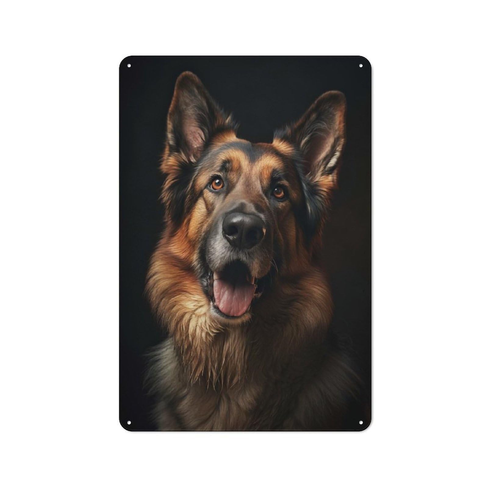 Junmoney German Shepherd Portrait Rustic Metal Sign 30X20cm For Garage Wall, For Everyday Room Decor With A Rustic Look