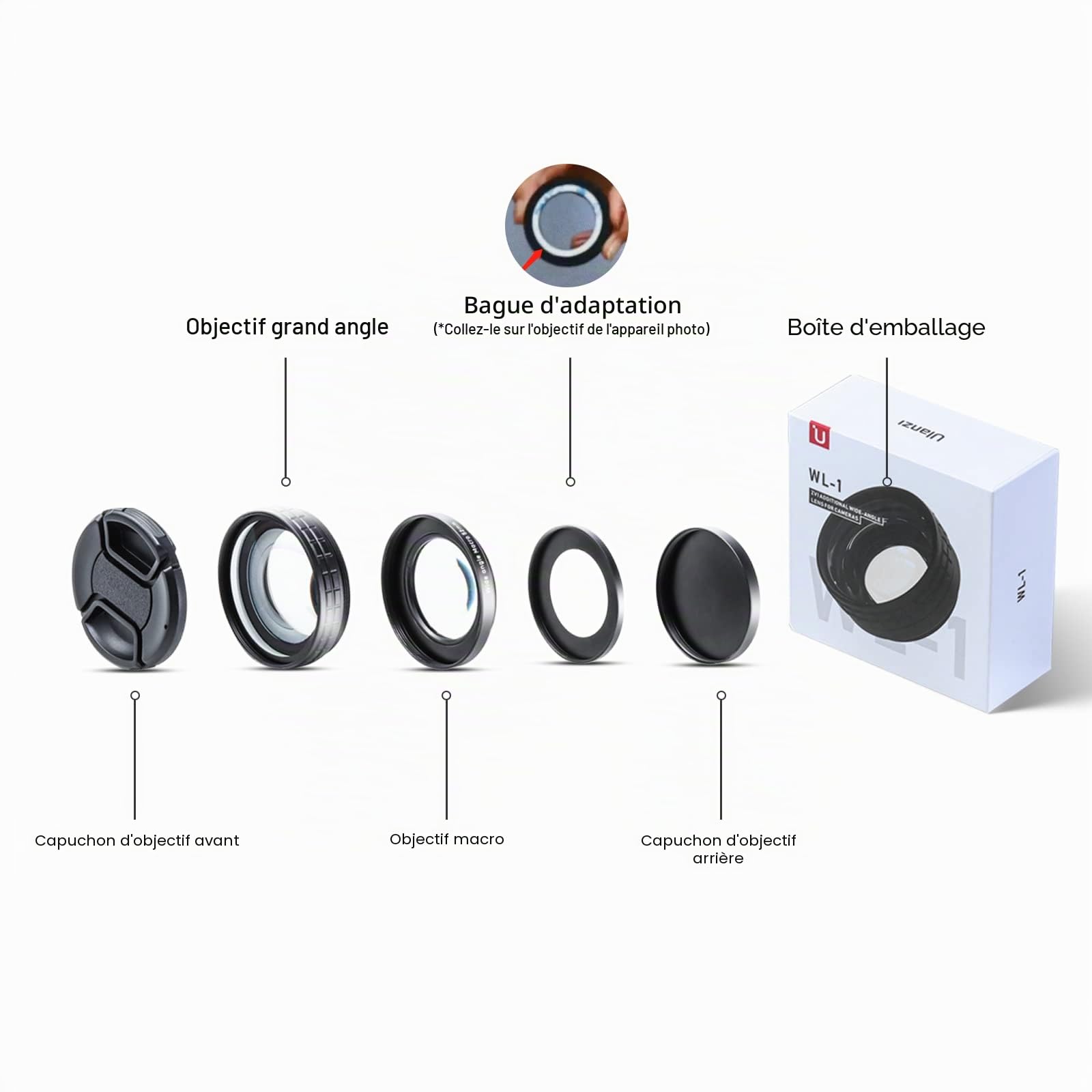 Objectif Grand Angle pour Sony ZV1, ULANZI WL-1 Grand Angle 18 mm avec Macro 10X, Objectif auxiliaire 2 en 1 pour Appareil Photo Sony ZV1