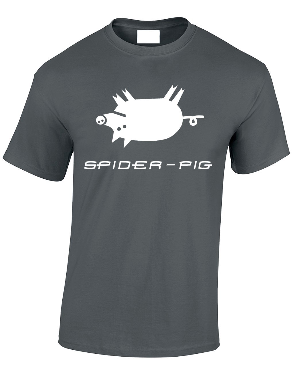 Crown Designs Spider Pig Comedy TV Show Inspired for Men & Teenagers T-Shirts Tops - Charcoal/X-Large